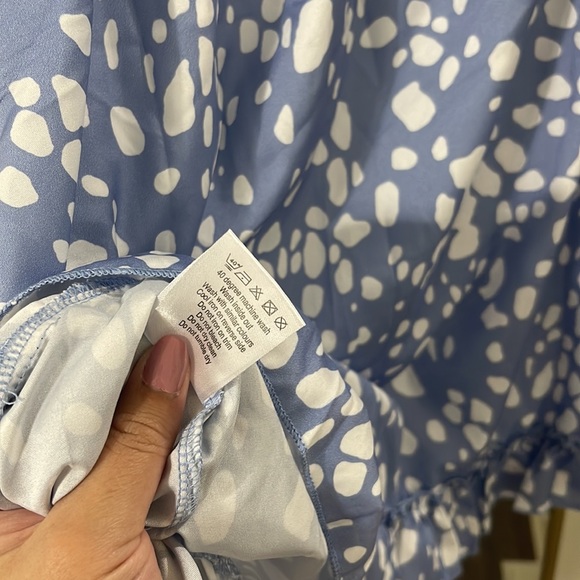 Blue Polka Dot Off the Shoulder Romper *Brand New* - Picture 5 of 6